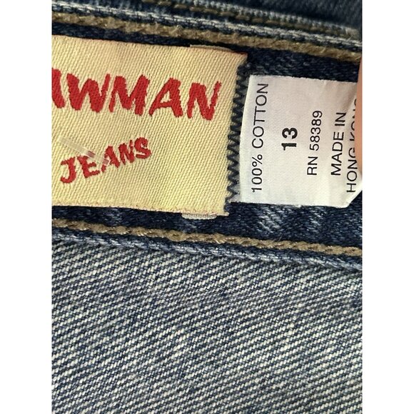 Vintage 80s/90s Lawman Jeans Size 13 High-Waisted Denim Shorts Blue Western - Picture 3 of 11